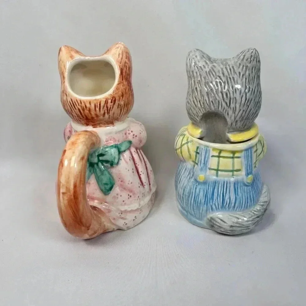 Vintage Avon Ceramic Country Purrfection Cat Creamer Sugar Set